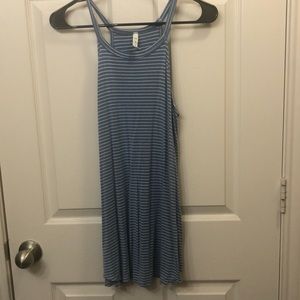 Blue and white striped tunic